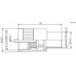 Wtyk UC1 UC-1 PL259/11 RG214  Izolator teflon